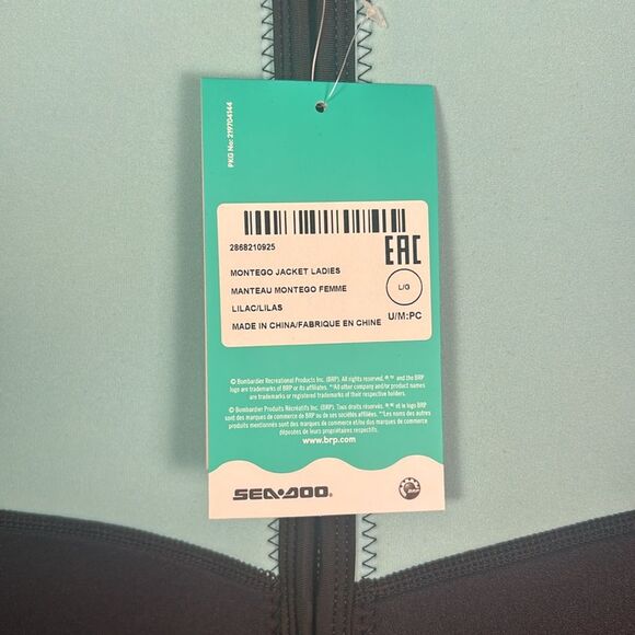 NWT BRP Seadoo Wet Suit 3mm Neoprene UV Protect Lilac Full Zip Jacket Size Large - Picture 8 of 12